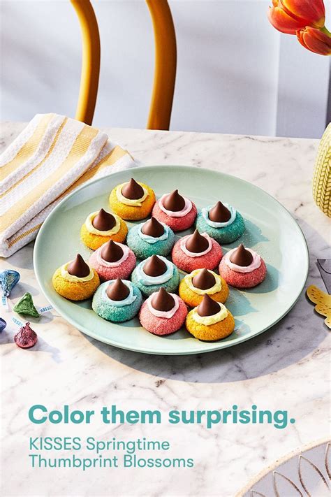 Hershey S Kisses Springtime Thumbprint Cookies Recipe In