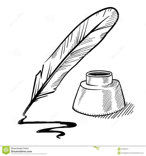 Images For Feather Pen And Scroll Clip Art Ink Pen Drawings Quill