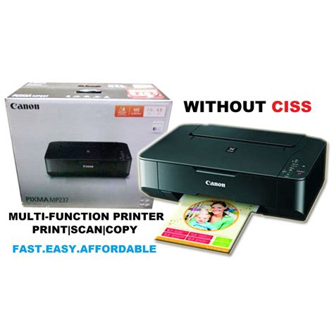 The print price, although it is not the fastest printer device. Brand New Canon Pixma MP237 Printer w NO INK Cartridge screw | Shopee Philippines