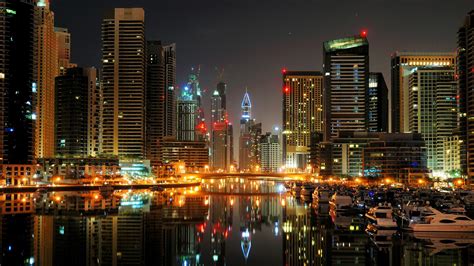 Dubai City Night Hd 2270717 Hd Wallpaper And Backgrounds Download