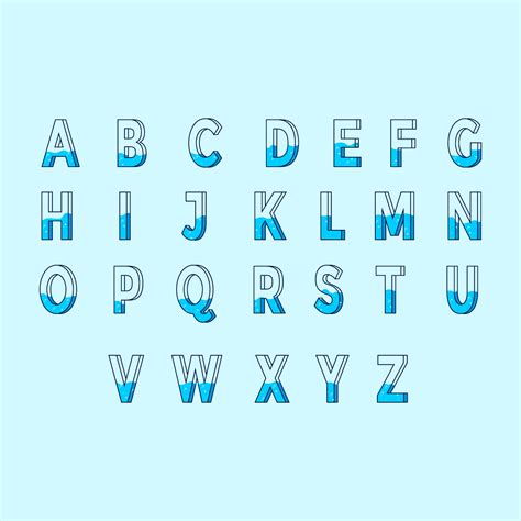 Counting from 1 to 4000, here is a list of the alphabet numbers showing how to calculate their equivalent decimal numbers. Water Alphabet Vector - Download Free Vectors, Clipart ...