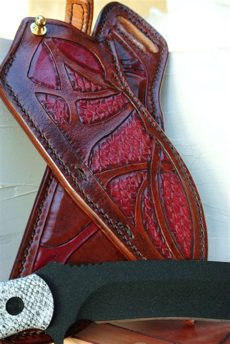 Hand Made Leather Knife Sheath - Horizontal Back Mounted by Strong ...