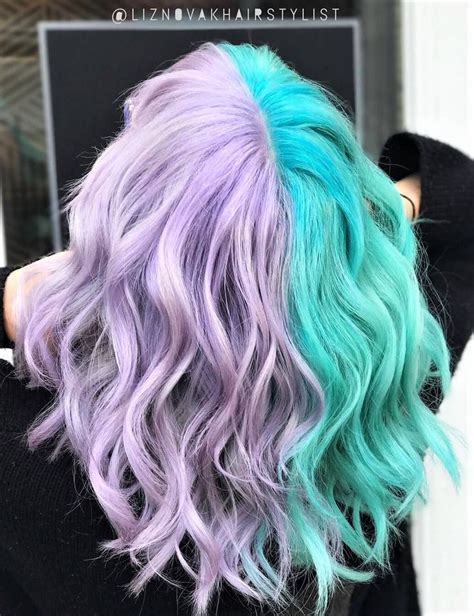 Half and half color on short hair. 35 Edgy Hair Color Ideas to Try Right Now | Dyed hair ...