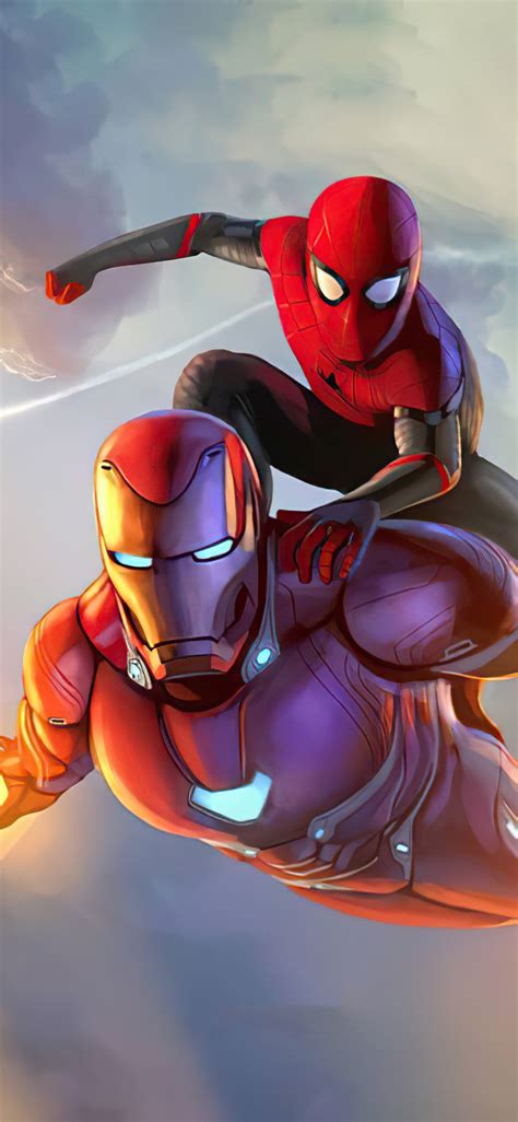 1125x2436 Iron Man Spider Man Come Together Iphone Xsiphone 10iphone