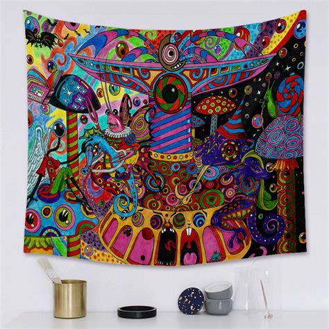 Hippie Style Tapestry Colorful Wall Tapestry Bedside Mural Etsy