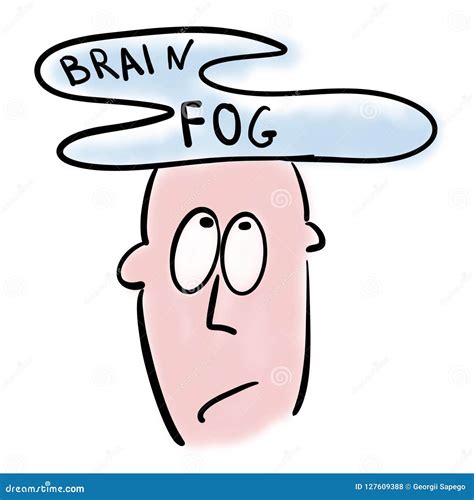 Man Has A Brain Fog Stock Illustration Illustration Of Head 127609388
