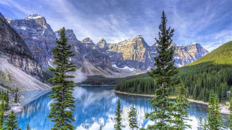 Download 3840x2160 Moraine Lake Canada Alberta Reflection Scenery