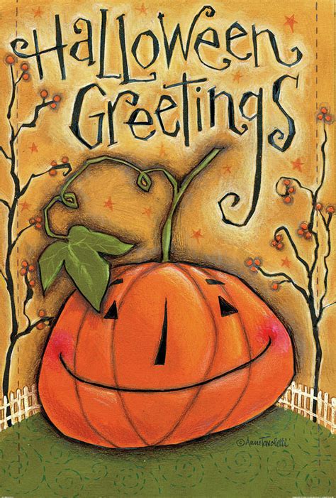 Happy halloween humor greeting card | zazzle.com. Halloween Greetings Painting by Anne Tavoletti