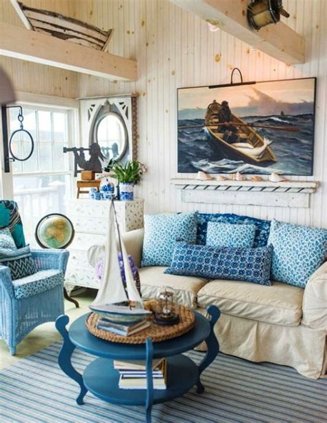 Rustic Maine Seaside Cottage Interiors Coastal Cottage Living Room