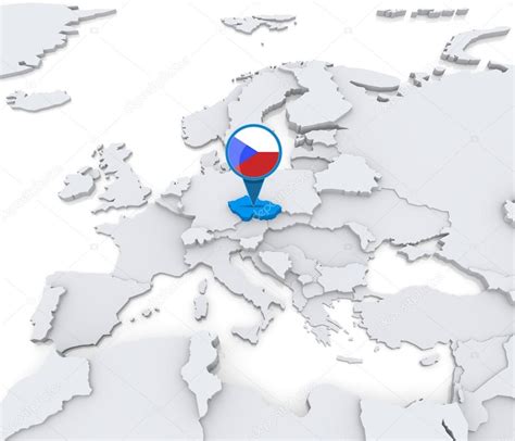 Chéquia ou tchéquia, oficialmente república checa ou tcheca é um país da europa central, limitado ao norte pela polónia e pela alemanha; República Checa en el mapa de Europa — Foto de Stock ...