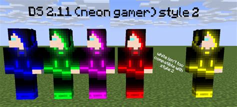Ds 211 Neon Gamer Red Style 2 Minecraft Skin