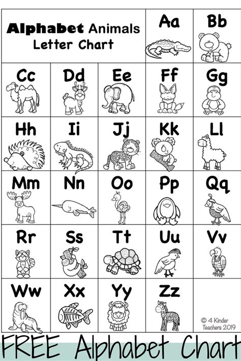 Alphabet Chart Printable Black And White Kidsworksheetfun