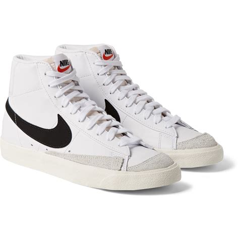 White Blazer Mid 77 Suede Trimmed Leather Sneakers Nike In 2020