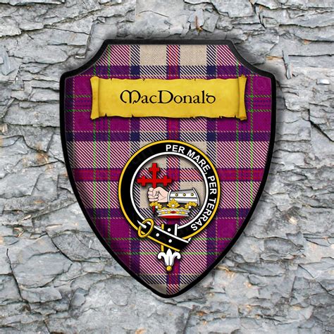 Macdonald Shield Plaque With Scottish Clan Coat Of Arms Badge Etsy