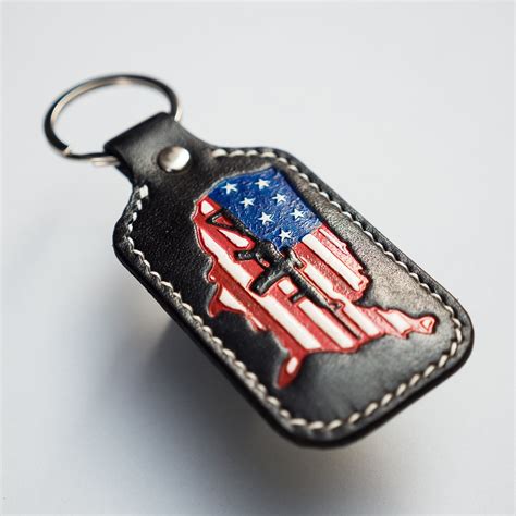 Leather Keychain For Men T For Veteran Us Military Keychain Etsy