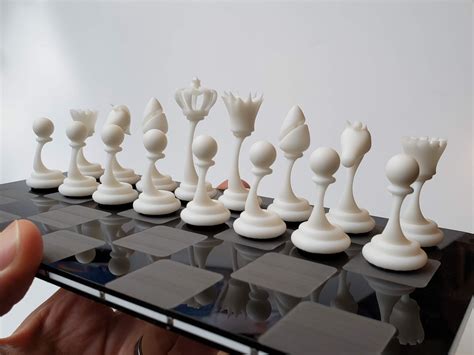 Stl File Modern Chess Set High Res Sla Whole Set・template To