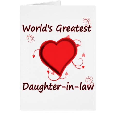 Worlds Greatest Daughter In Law Greeting Cards Zazzle