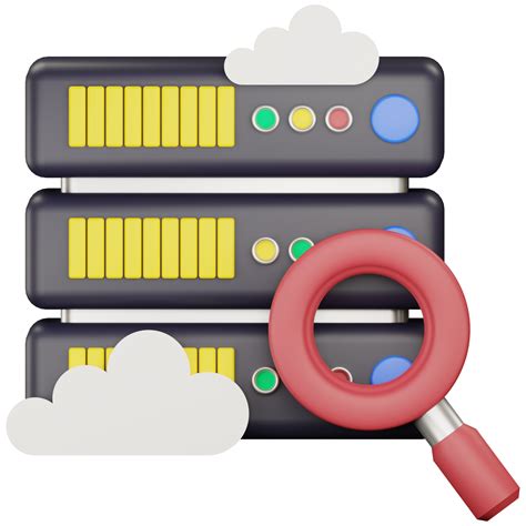 3d Search Cloud Server Icon Illustration 16407516 Png