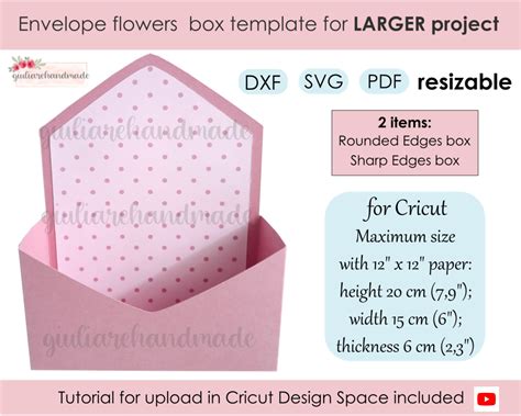 Envelope Template Box Svg Template Larger Project Svg Etsy