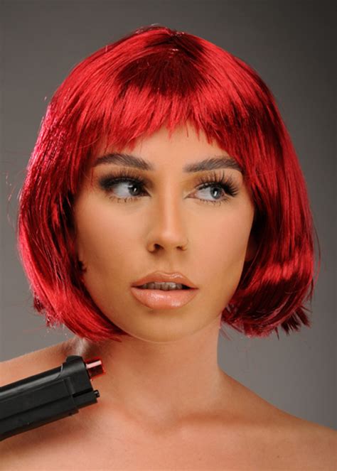 Womens Catwoman Style Red Selina Kyle Wig St7012 Sk Struts Party