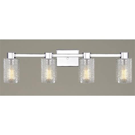 5 out of 5 stars. 4-Light Ice Glass Bathroom Vanity Light Chrome | 2104-26 ...