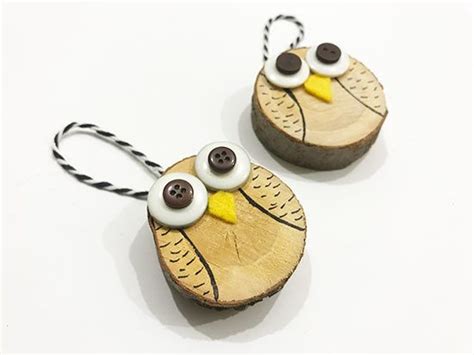 Wood Slice Owl Ornaments Tutorial Factory Direct Craft Blog Wood