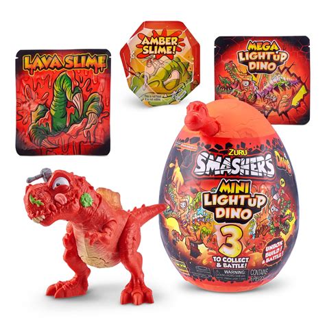 Smashers Mini Egg Light Up Dino Dinosaur Toy 6 Surprises