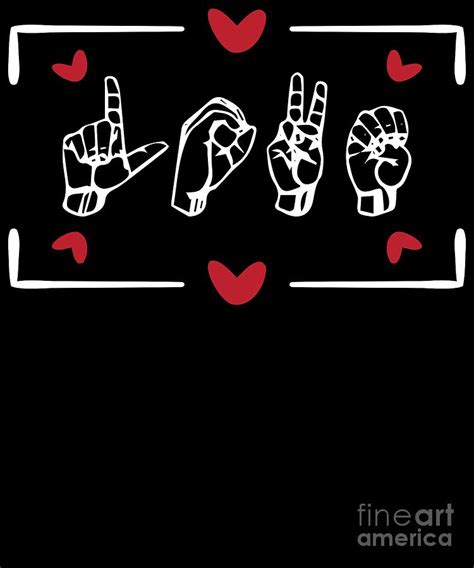 Love Finger Sign Language Design Asl Valentines Day T Digital Art By