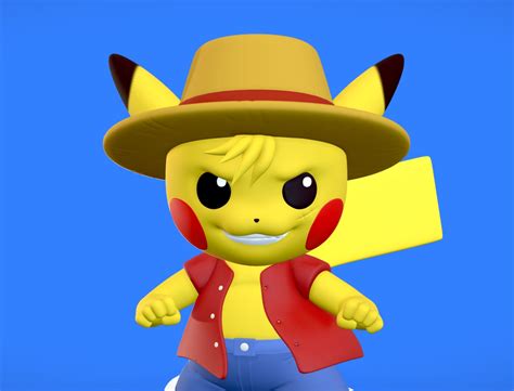 Archivo Stl Luffy Pikachu Impresión 3d・modelo Para Descargar E