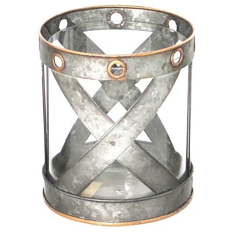 Galvanized Metal And Glass Lantern Rustic Candle Holder Home Décor Candle Lanterns