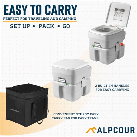 Portable Camping Toilet With Wash Sprayer Alpcour