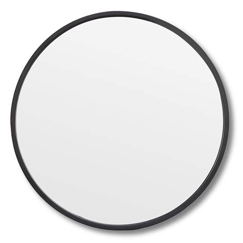 Zeny 18 Inch Narrow Frame Bathrooms Round Mirror Black