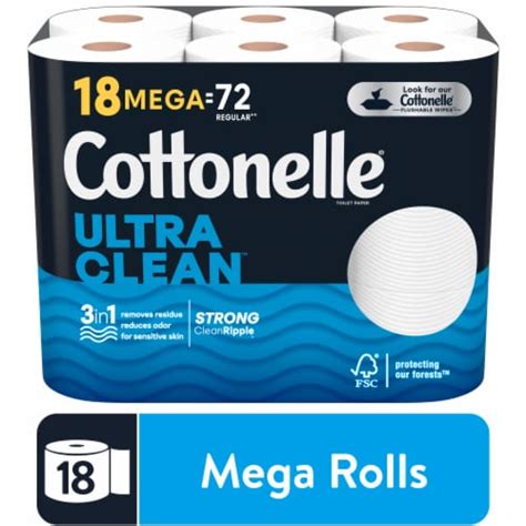 Cottonelle Ultra Clean Strong Mega Rolls Toilet Paper 18 Ct Frys