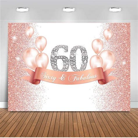 Customized Birthday 60th Happy Birthday Party Backdrop For Photography