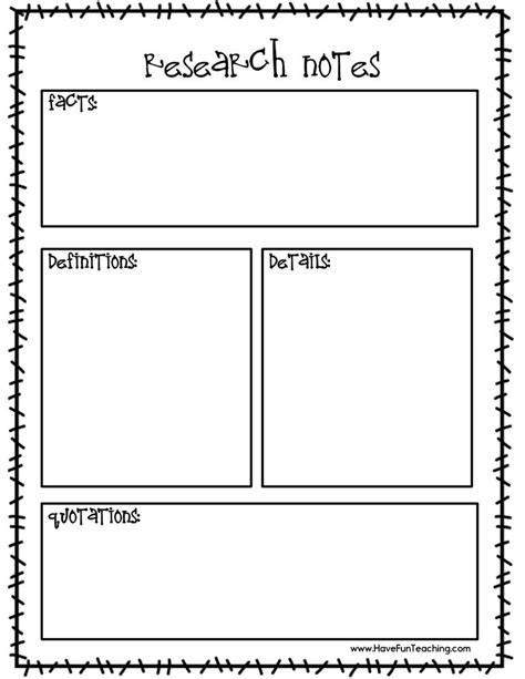 Printable Research Worksheets