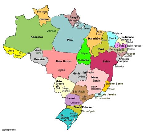 Mapa De Brasil Con Las Ciudades
