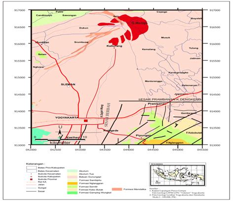 Geological Map Of The Prambanan Area And Vicinity Download