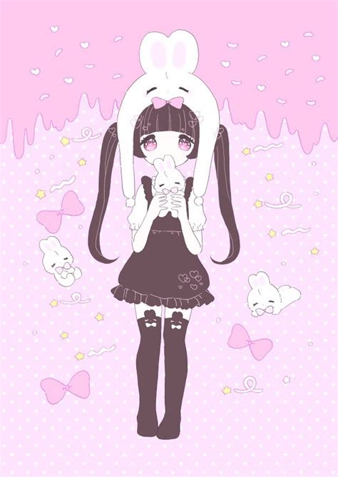 Anime Girl Pastel Color Cute Lovely Pink Color Image