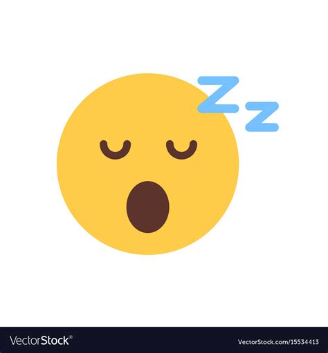 Yellow Smiling Cartoon Face Sleep Emoji People Vector Image