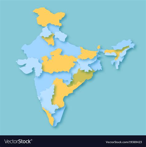 Basic Rgb Map Of India Colorful State Wise Vector Image