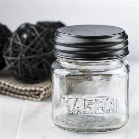 Small Glass Mason Jar With Black Lid Small Glass Jars Glass Mason Jars Glass Jars With Lids