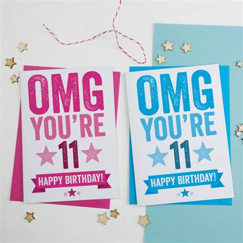 Omg Youre 11 Birthday Card By A Is For Alphabet