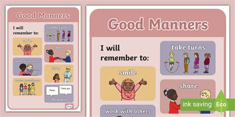 👉 Good Manners Display Poster Teacher Made Twinkl