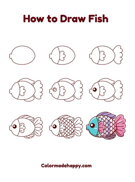 How To Draw A Fish Step By Step Easy Drawing Guides D