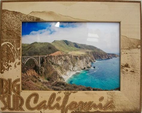 Big Sur California Laser Engraved Wood Picture Frame 5 X 7