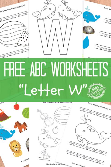 Letter W Worksheets Free Kids Printable