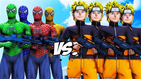 Team Spider Man Vs Naruto Army Epic Battle Teamsuper Youtube