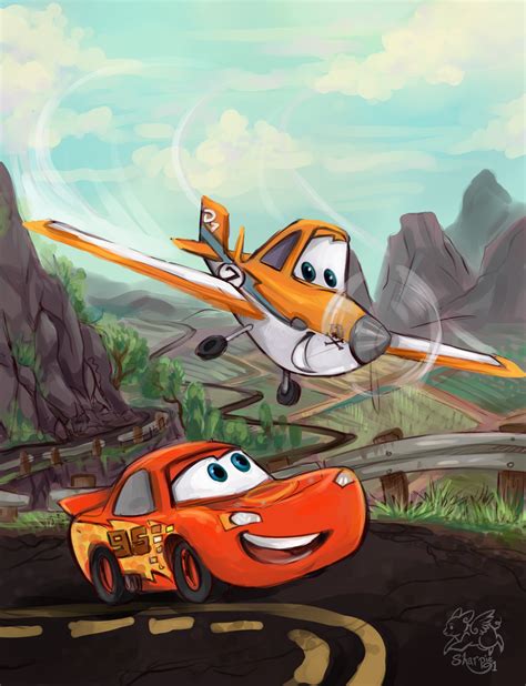 Lightning And Dusty By Sharkie19 On Deviantart Cars Cartoon Disney Disney Cars Movie Disney
