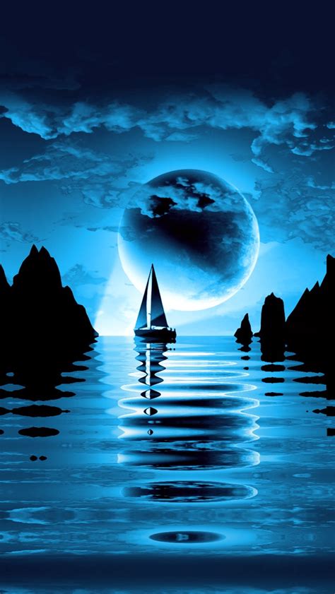 Free Download Night Sea Moon Ocean Reflection Wallpaper 1920x1200