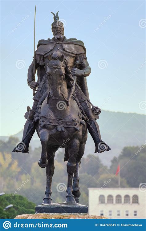 Monument To Skanderbeg In Scanderbeg Square In Tirana Center Stock Image Image Of National